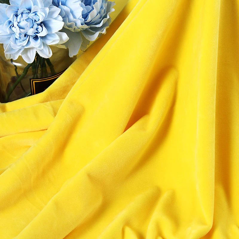 yellow spandex velvet fabric 