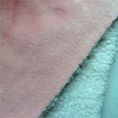 Bonded coral and sherpa fleece fabric (4) Bonded coral and sherpa fleece fabric (4)